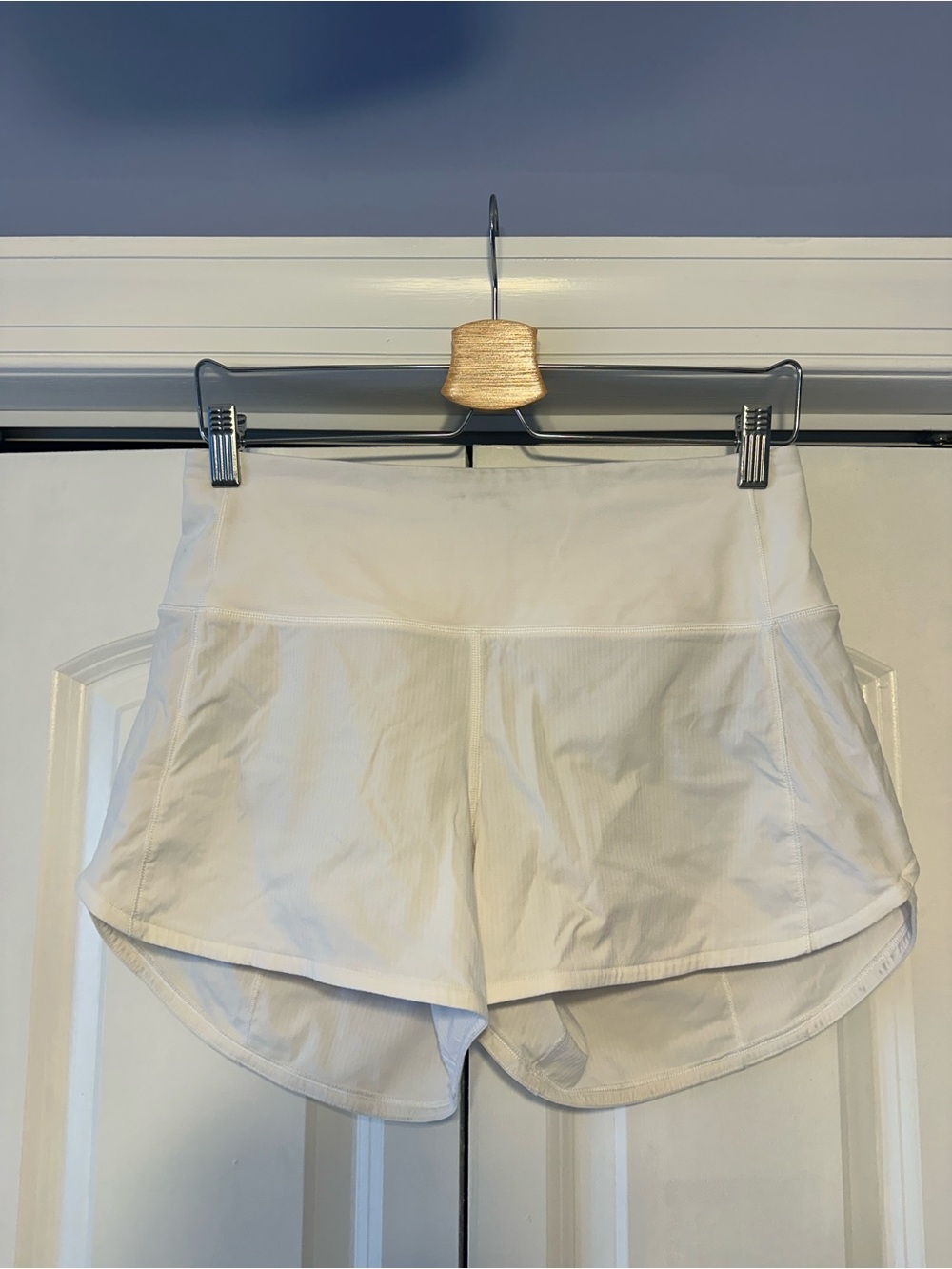 Women’s White Athletic Shorts - High-Waist Performance